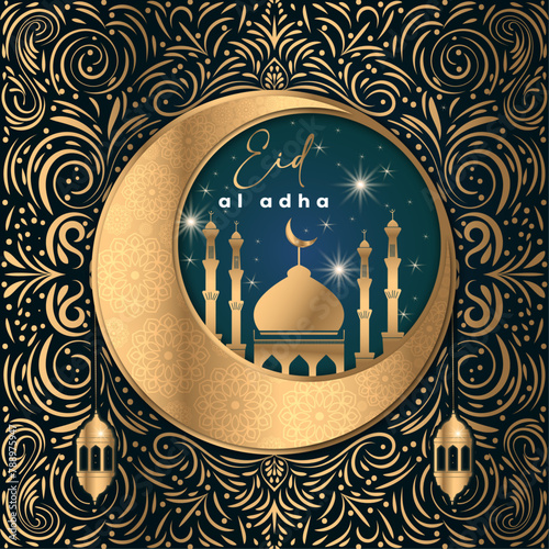 Eid al-Adha or the Feast of Sacrifice greetings card.