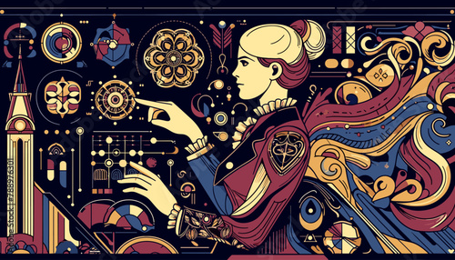 Large-scale language model AI (LLM) concept vector illustration.