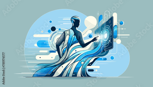 Large-scale language model AI (LLM) concept vector illustration.