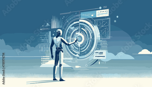 Large-scale language model AI (LLM) concept vector illustration.