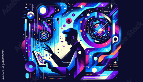 Large-scale language model AI (LLM) concept vector illustration.