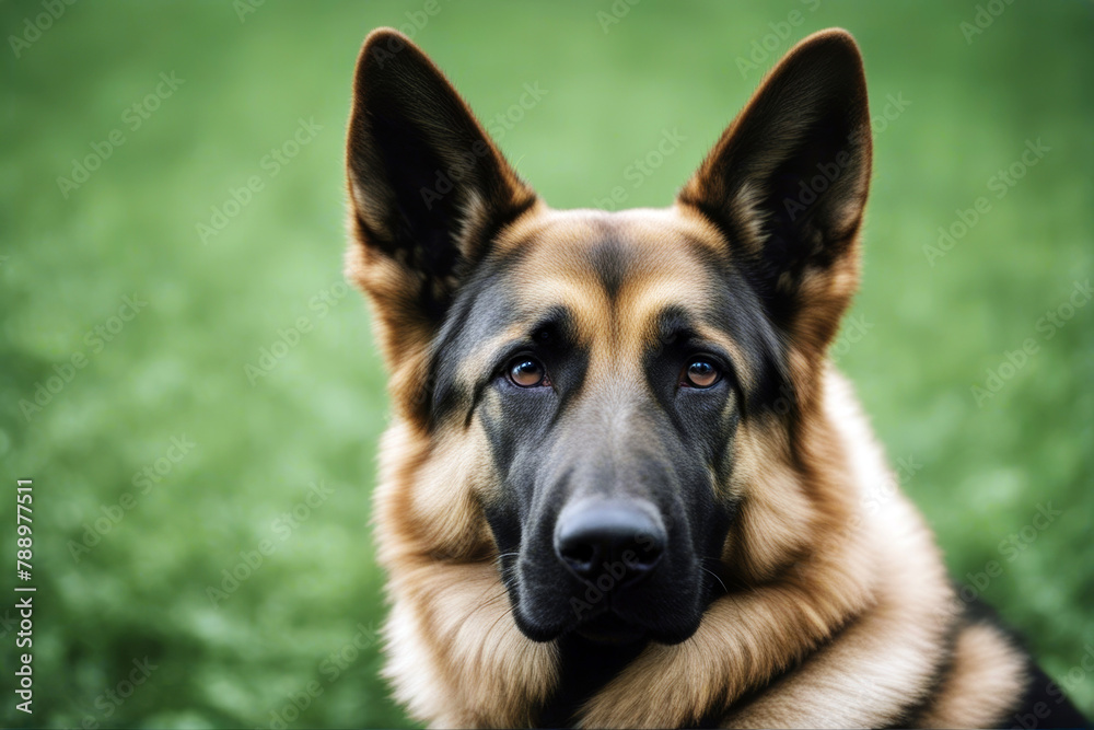 shepherd German dog panting breed studio friends faithful large tongue sheepdog brown lying resting guard rest portrait pet pedigreed