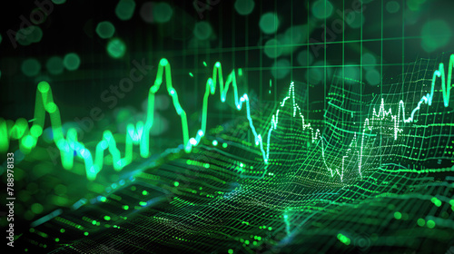 exponential graph, increasing bar graph upward to the right, green, cash increasing, profit, lots of money, business dashboard, (Generative AI)