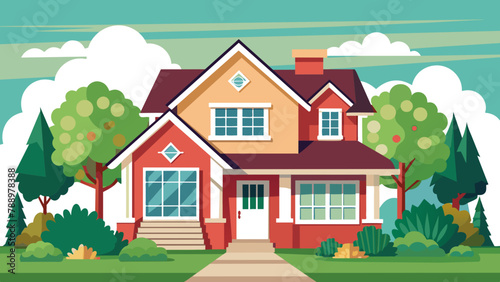 suburb-house-background--vector-illustration--home