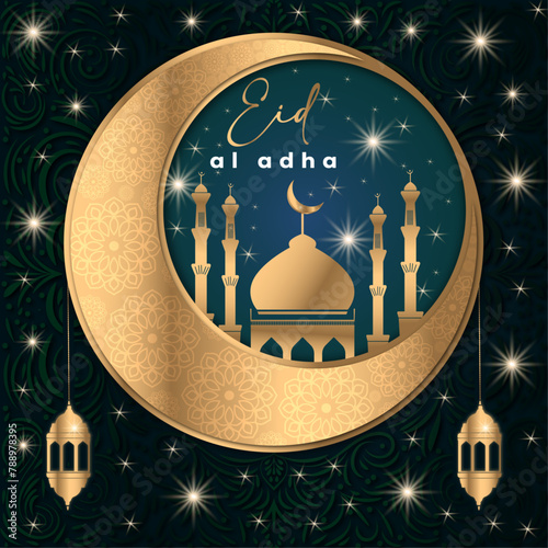 Eid al-Adha or the Feast of Sacrifice greetings card.