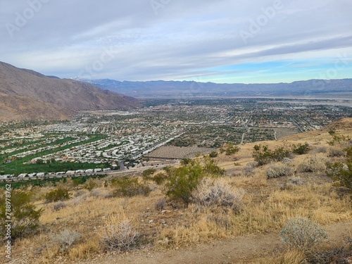 This is the view from an overlook on the Garstin Trail about 1000 ft above the city of Palm Springs photo