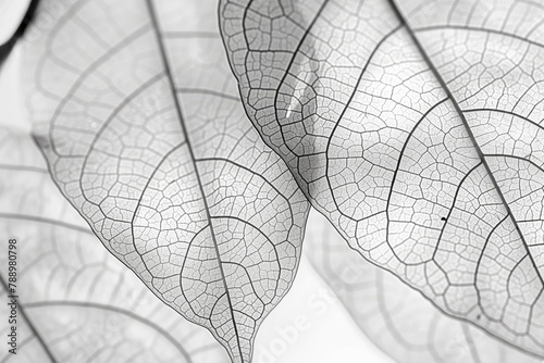 Black and White Transparent Leaf Veins