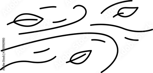 Blow Gusts Cold wind air illustration