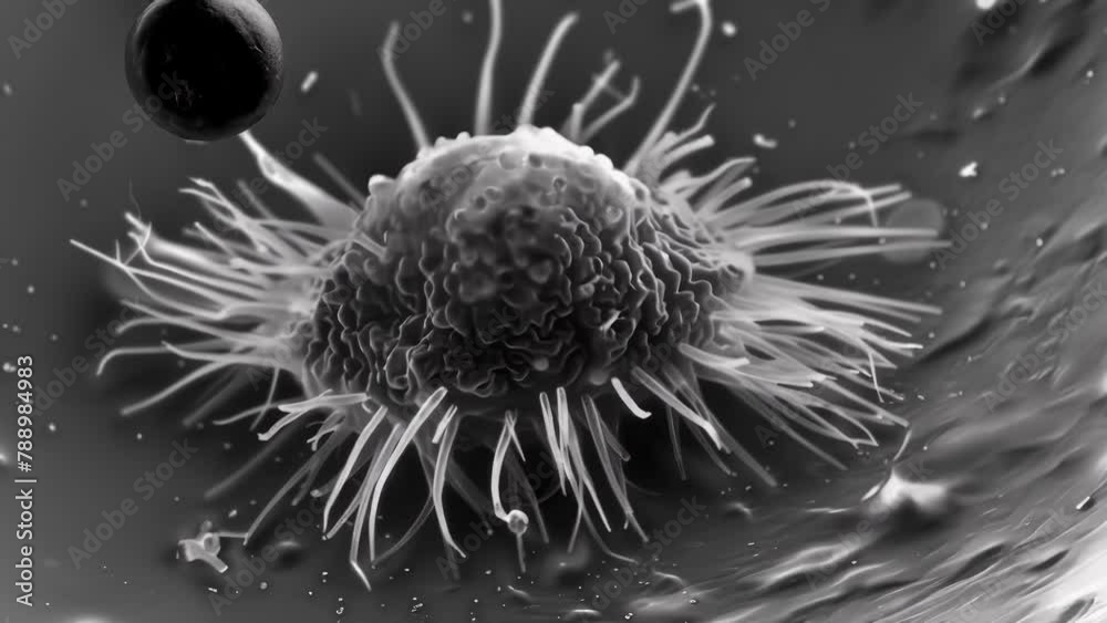 A scanning electron microscope image of a single euglenoid cell ...
