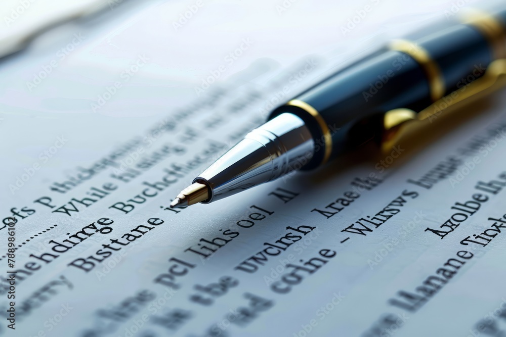 fountain pen on a business contract fountain pen on a business contract