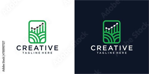 Creative farm analytic logo design template.