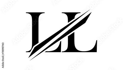 ll letter logo design template elements. ll vector letter logo design. photo