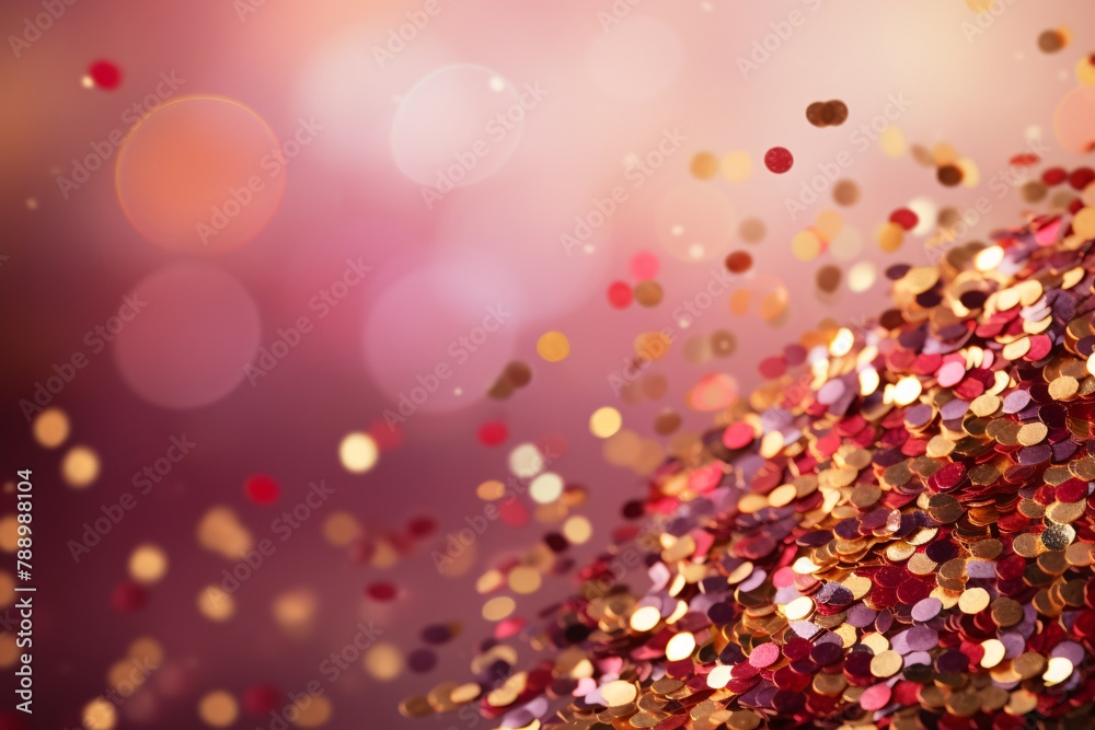 Celebration gold and pink confetti background, Party Background ...