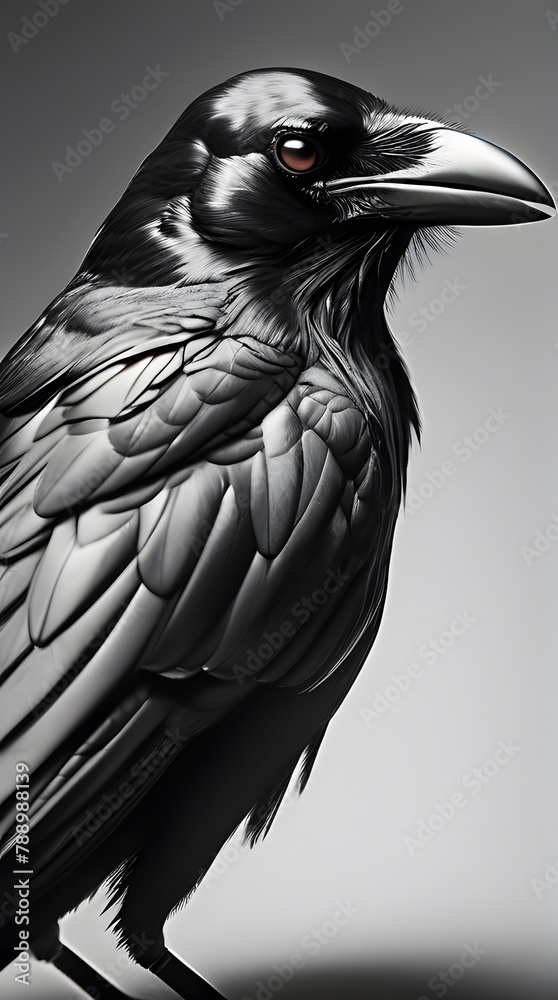 Close-up illustration of a vulture head, portraying the majestic bird's features in intricate detail, capturing its essence and wild nature Close-up illustration of a vulture head, portraying the majestic bird's features in intricate detail, capturing its essence and wild nature