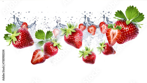 Floating fruit pieces. Fragrant and fresh fruits