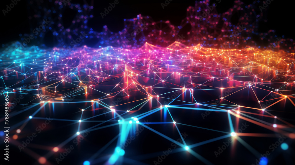 abstract image of a network of lines and dots background