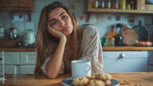 Woman Contemplating in Kitchen