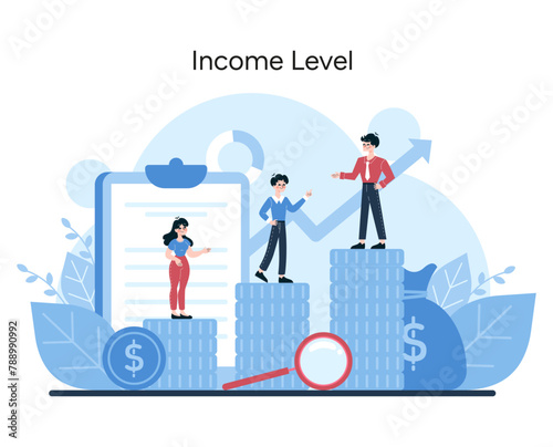 A vibrant scene illustrating financial stratification and analysis for targeted market strategies