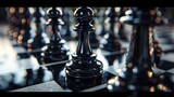 Strategic Duel of Knights: Chess Pieces in Focused Clarity