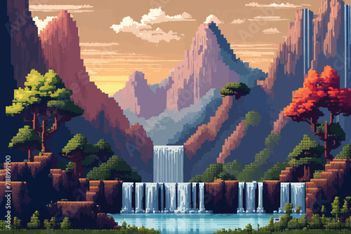 landscape with trees and mountains