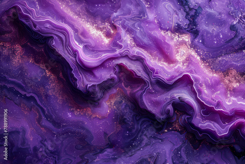 Cosmic Purple and Gold Nebulous Abstract Art Background