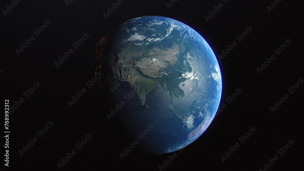 India Cinematic Planet Earth Slow Orbit Zoom in Close up Asia India India Cinematic Planet Earth Slow Orbit Zoom in Close up Asia India