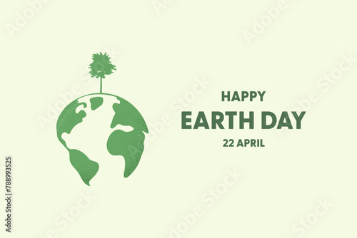 Earth Day and World Environment Day concept.Earth with tree. Ecology and environment background. Vector illustration.