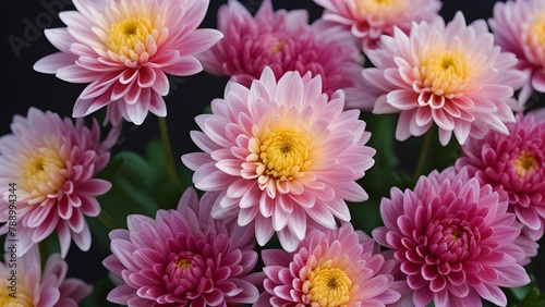 Close Up Photo of  Chrysanthemum (Chrysanthemum) Generative AI © tes