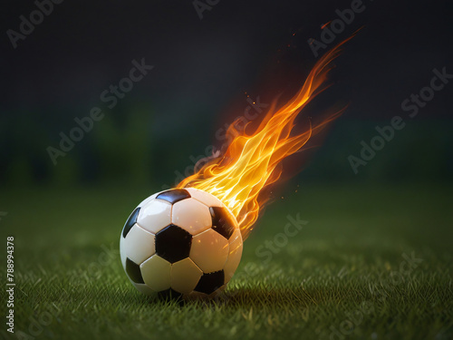 soccer ball in fire