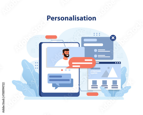 Personalisation concept. Flat vector illustration