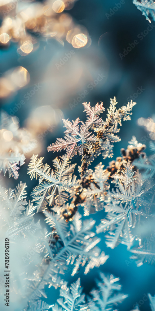 Frosted Elegance: Delicate Frost Patterns on Winter Branches
