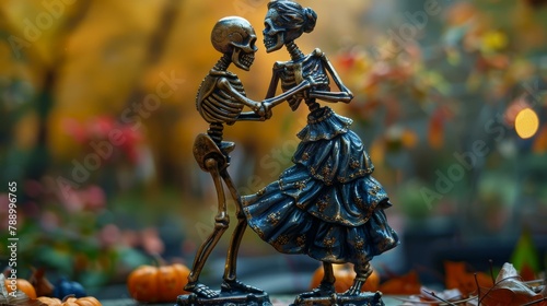 Skeleton Figurines Halloween Dance