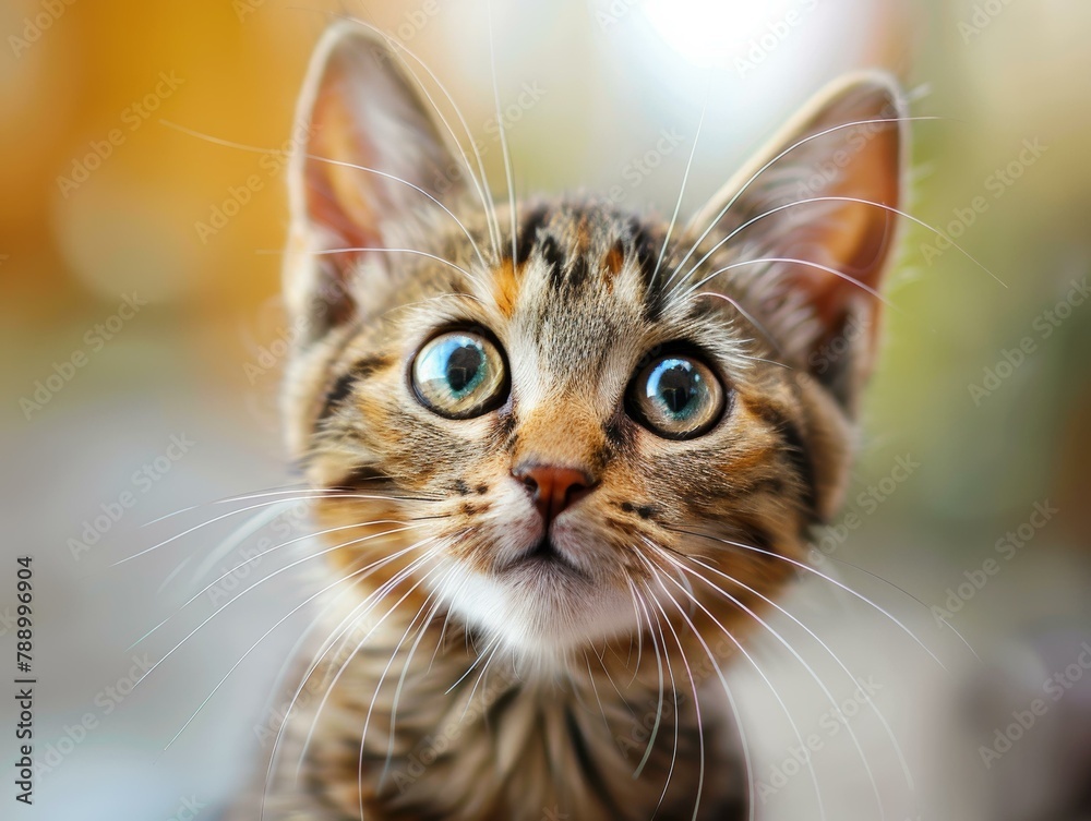 Surprised Young Cat Closeup