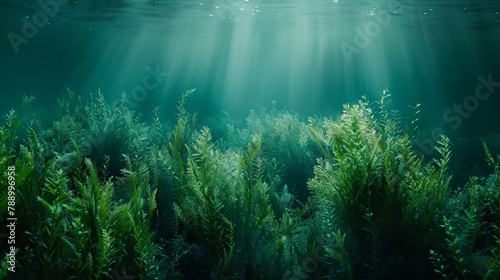 Underwater Green Sea Grass.