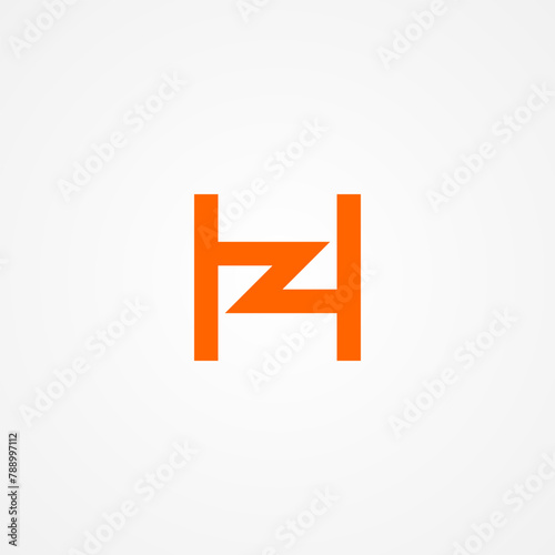 HZ monogram logo - red color.