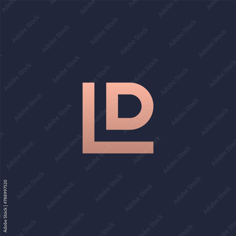 LD monogram logo gold color. L & D. LD monogram logo gold color. L & D.