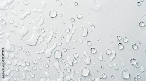 Water drops on white background top view : Generative AI