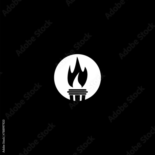 Torch icon logo icon isolated on dark background