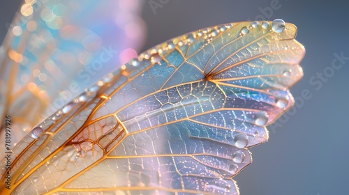 Fairy Wings: A close-up photo capturing the intricate details and vibrant colors of fairy wings