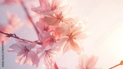 Cute and stylish branding mockup photo wit flowers : Generative AI © Generative AI