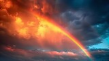 Thunderstorm: A photo of a rainbow appearing after a thunderstorm