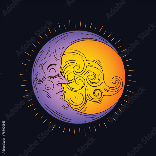 Moon Sleeping Sun Day and Night goodnight Wishes