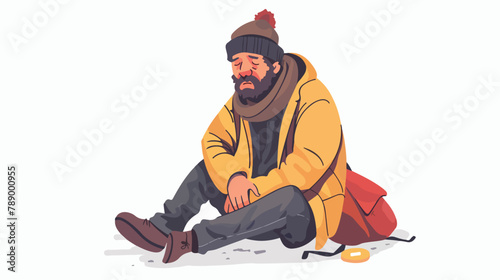 Poor beggar homeless needy man asking for help money