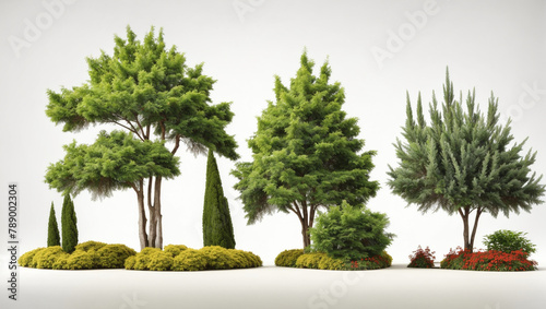 A row of different types of trees and bushes.   © Muzamil