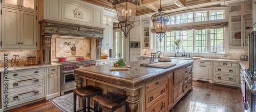 An updated kitchen in a classic estate.