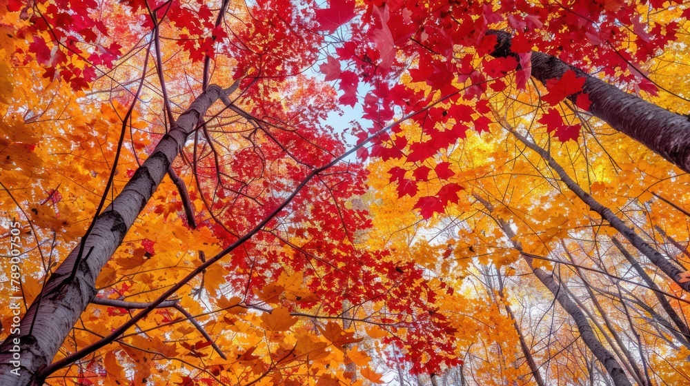 vibrant autumn forest ablaze with red, orange, and yellow leaves vibrant autumn forest ablaze with red, orange, and yellow leaves