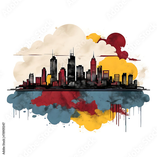 grounge vector city skyline