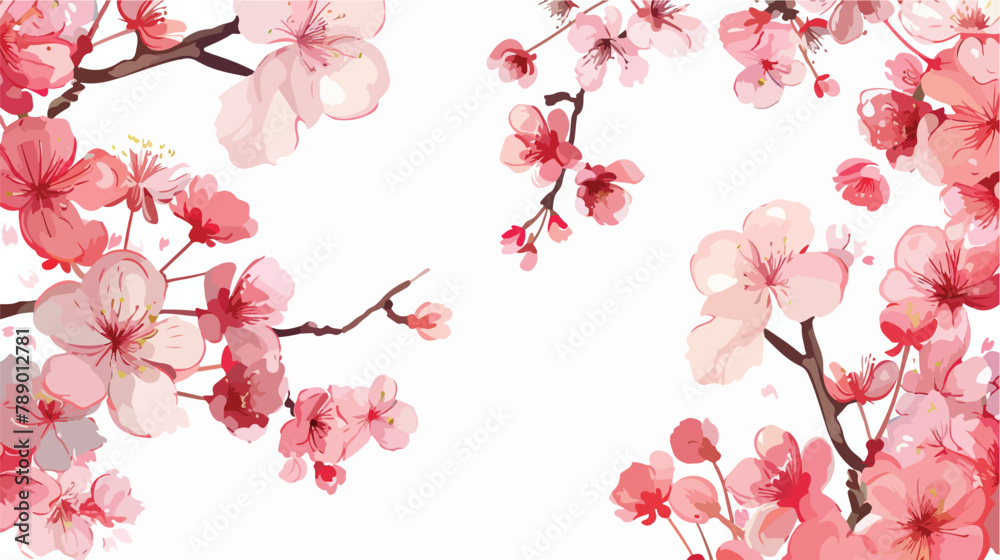 Spring background with blooming sakura flowers. Design