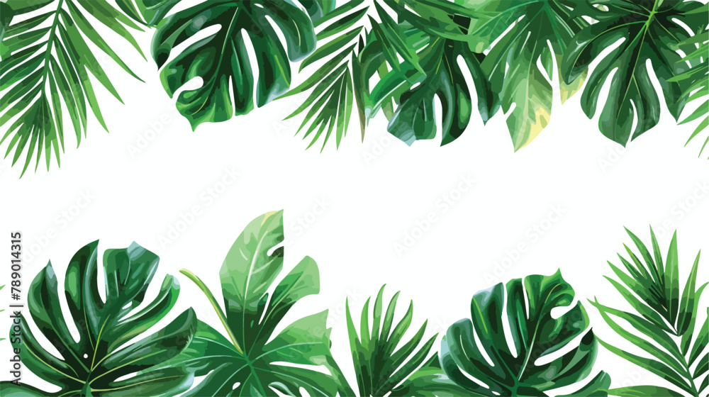 Summer paradise background with exotic palm tree 