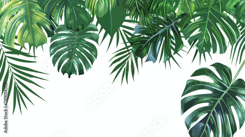 Summer paradise background with exotic palm tree 